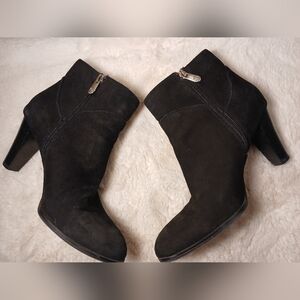 Adrienne Vittadini Black Suede Heeled Boots